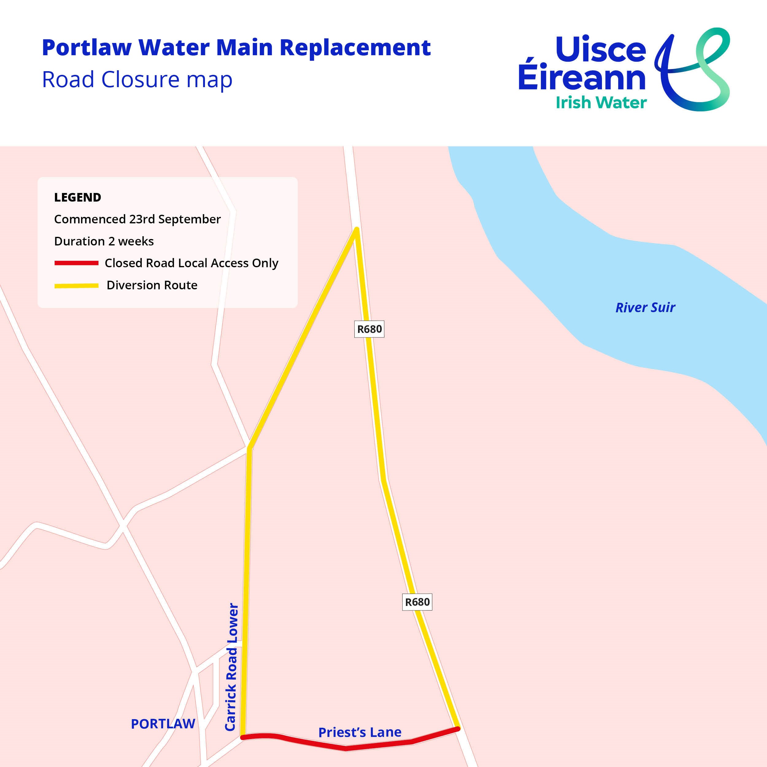 Portlaw Road Closure Sept 2024