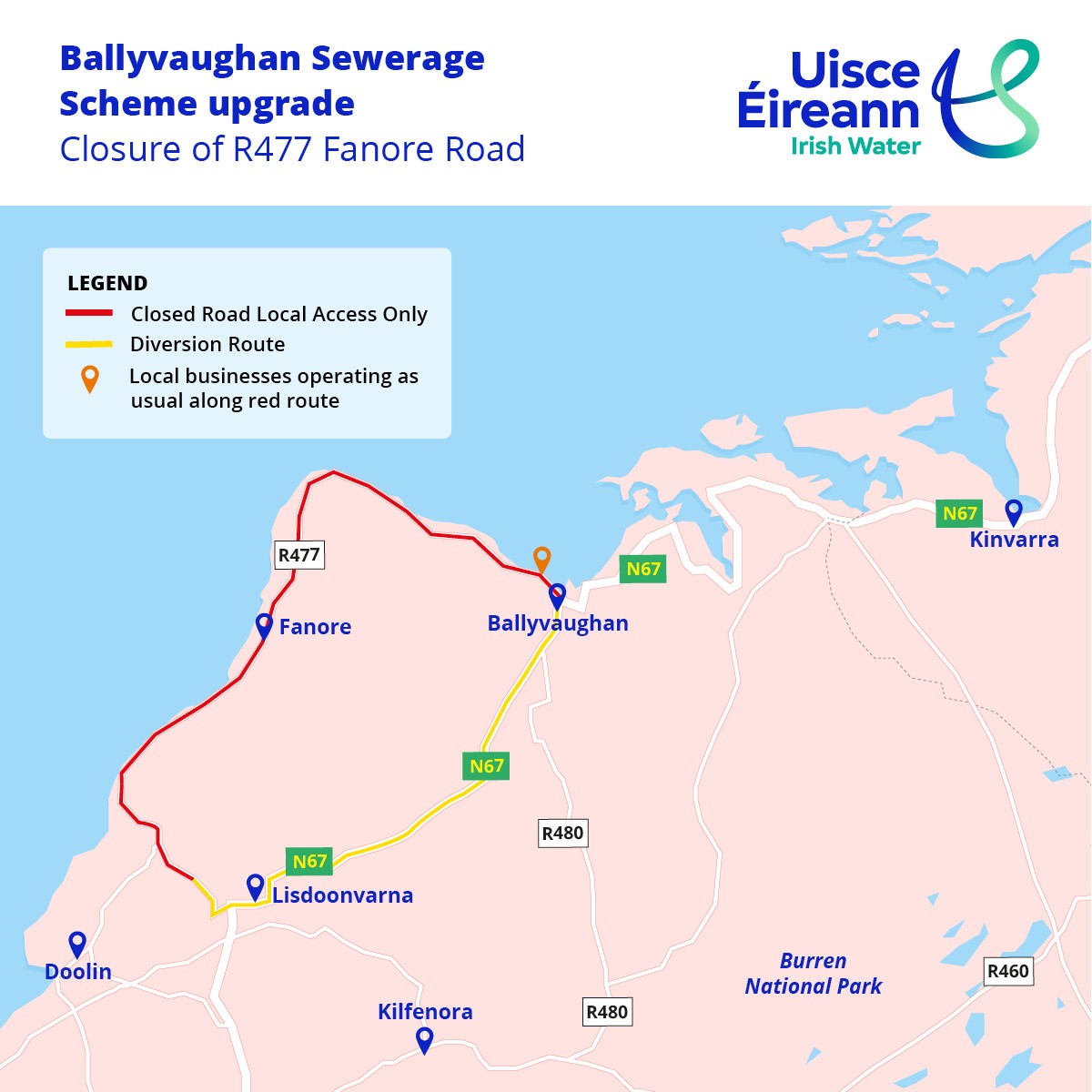 Ballyvaughan - road closure image