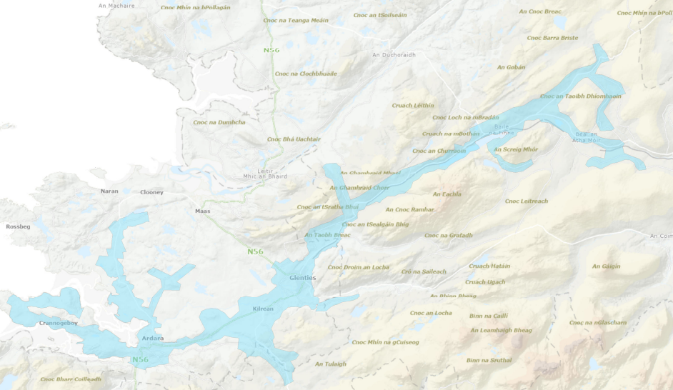 Map of the Glenties - Ardara Public Water Supply