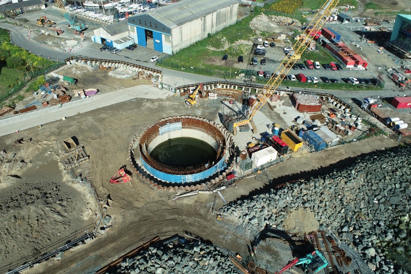 A wastewater treatment plant site