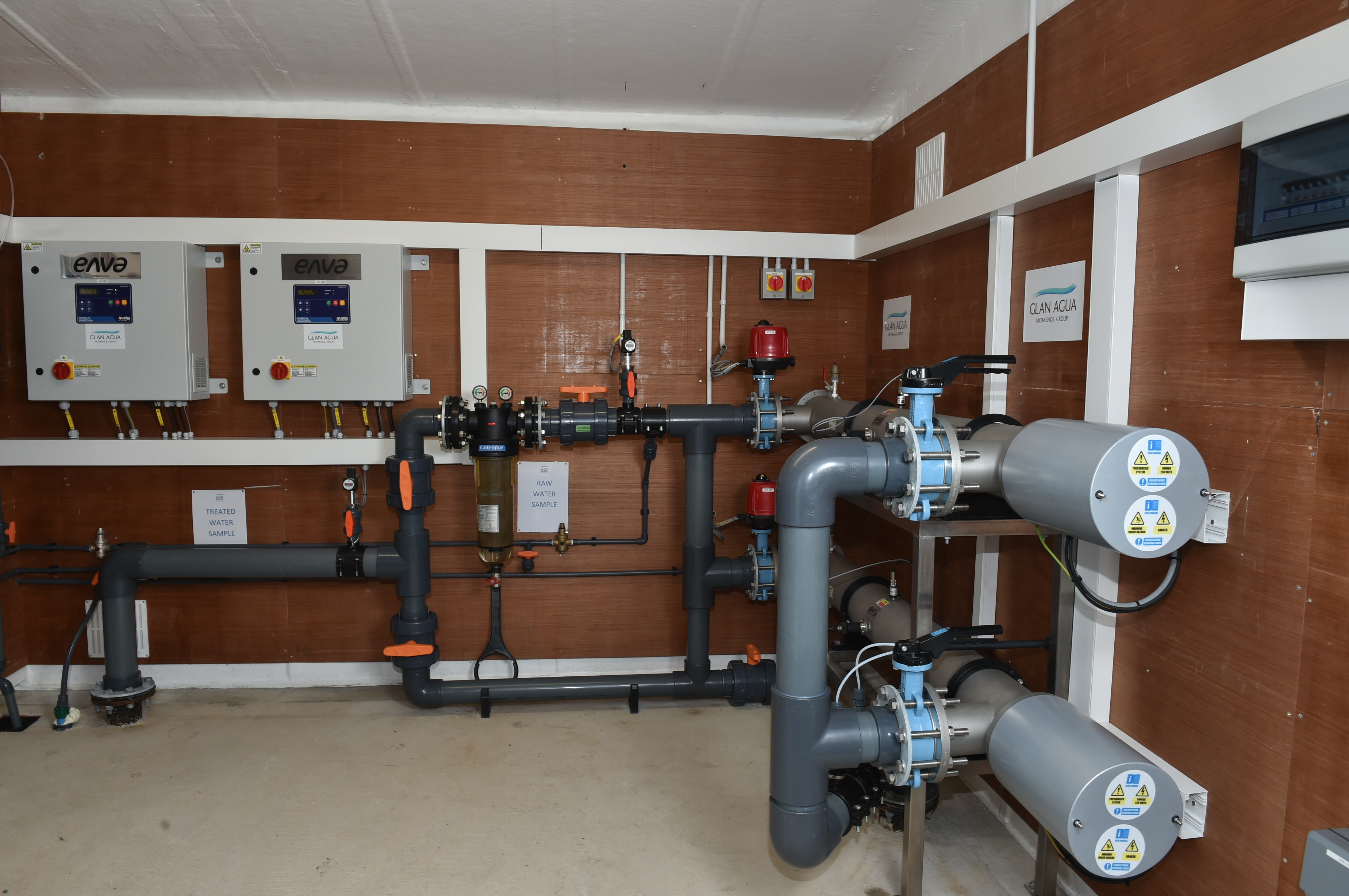 Pipes in a water treatment plant