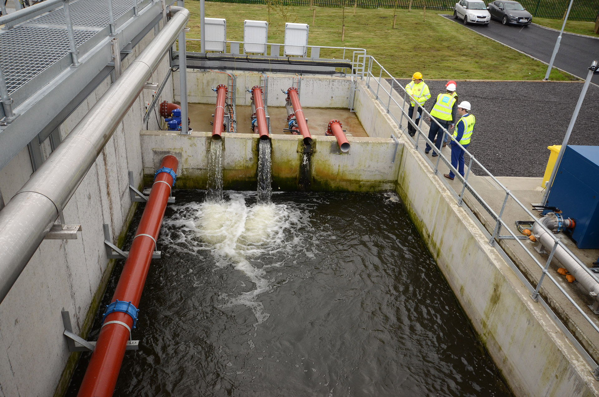 Workers at a wastewater treatment plant in Bundoran