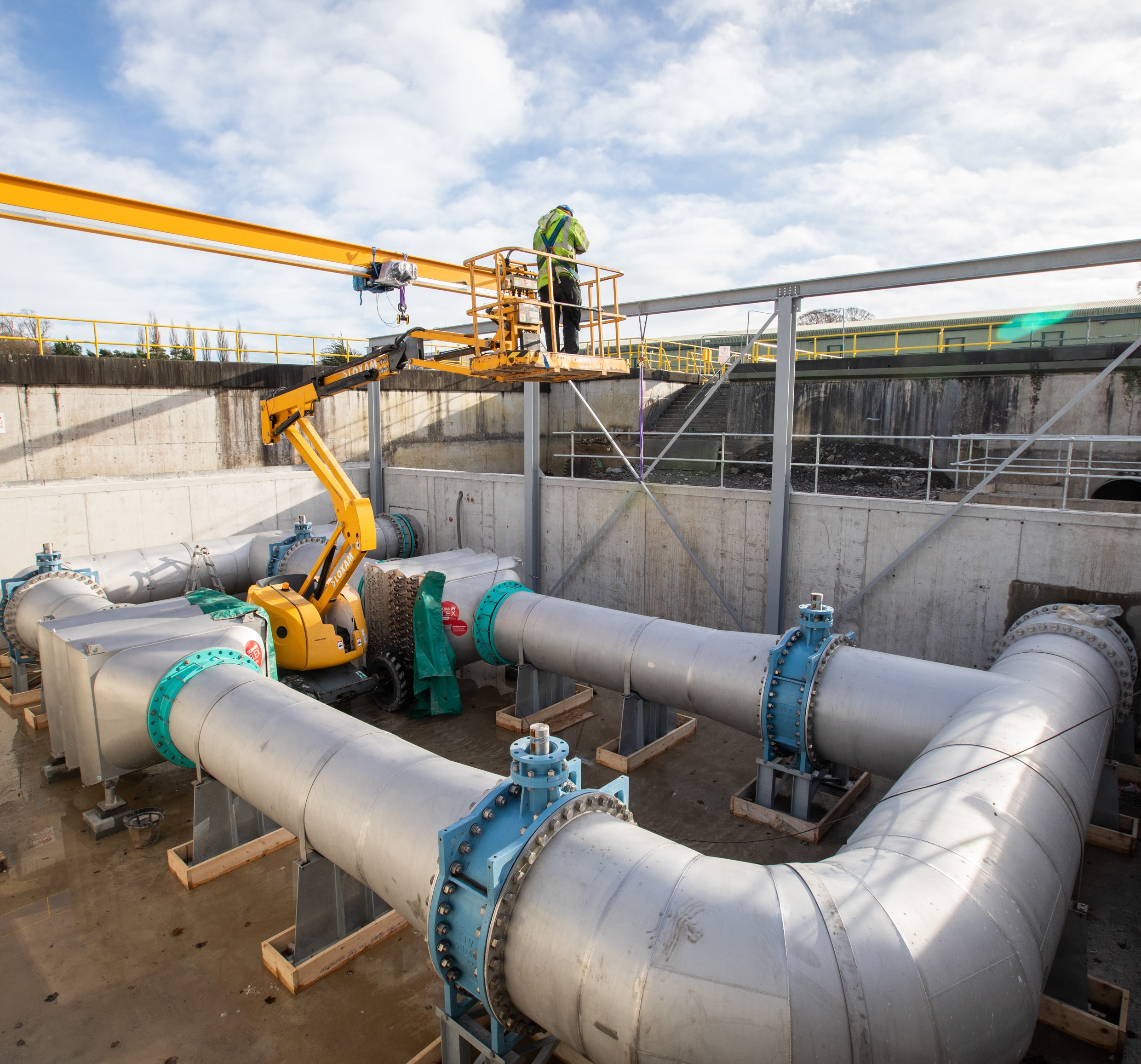 Pipes in a water treatment plant