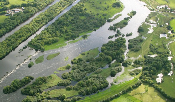 A river running through fields