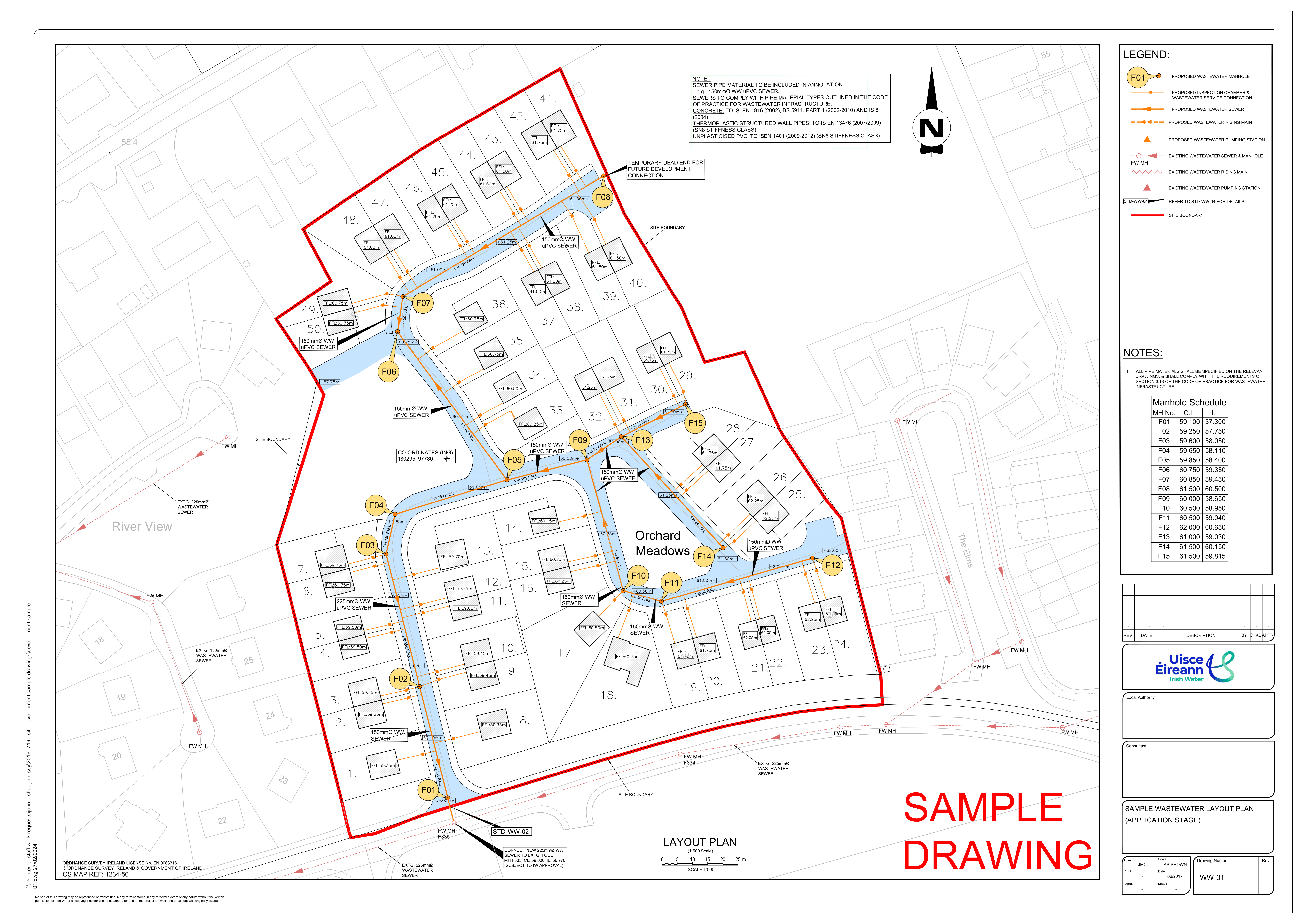 Sample site location map (scale 1:2500)